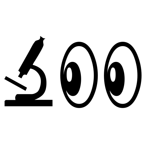 🔬👀 Emoji Domain black and white Symbola rendering